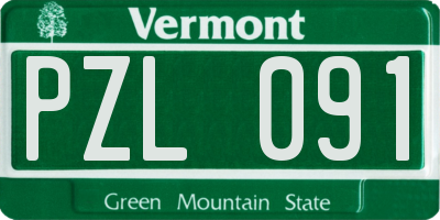 VT license plate PZL091