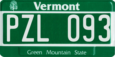VT license plate PZL093