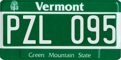 VT license plate PZL095