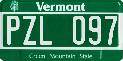 VT license plate PZL097