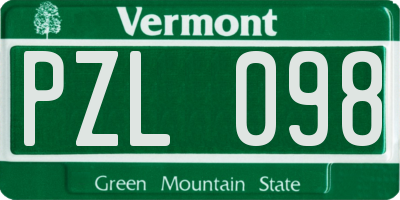 VT license plate PZL098