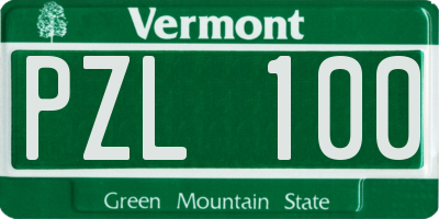 VT license plate PZL100