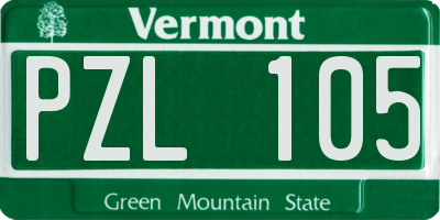 VT license plate PZL105