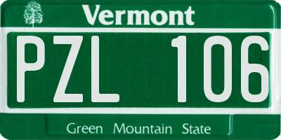 VT license plate PZL106