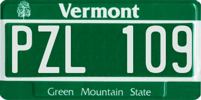 VT license plate PZL109