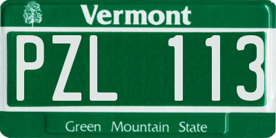 VT license plate PZL113