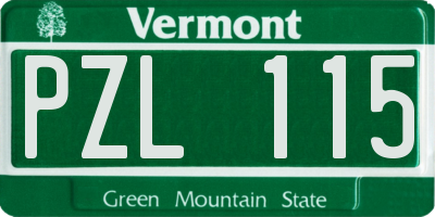 VT license plate PZL115
