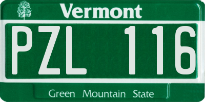 VT license plate PZL116