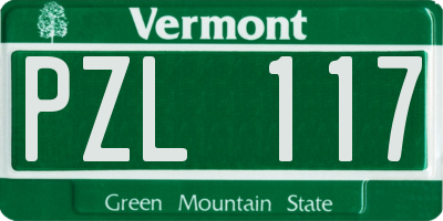 VT license plate PZL117