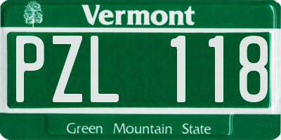 VT license plate PZL118