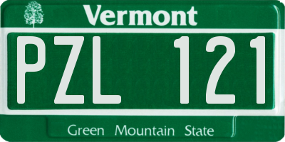 VT license plate PZL121