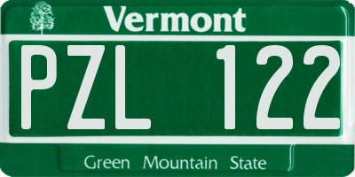 VT license plate PZL122