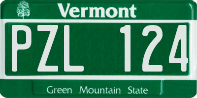 VT license plate PZL124