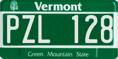 VT license plate PZL128