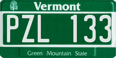 VT license plate PZL133