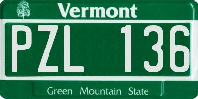 VT license plate PZL136