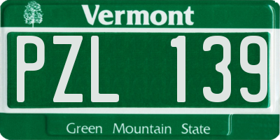 VT license plate PZL139