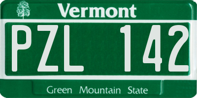 VT license plate PZL142