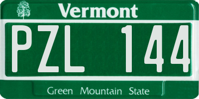 VT license plate PZL144