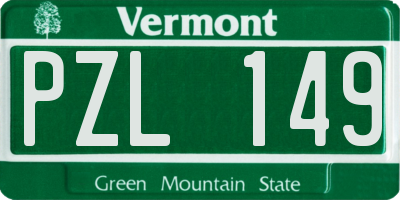 VT license plate PZL149