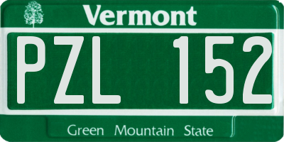 VT license plate PZL152