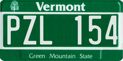 VT license plate PZL154
