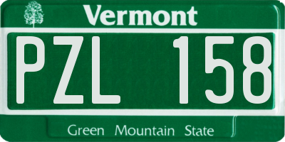 VT license plate PZL158