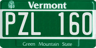 VT license plate PZL160