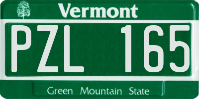 VT license plate PZL165