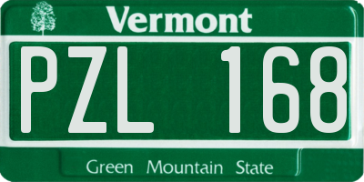 VT license plate PZL168