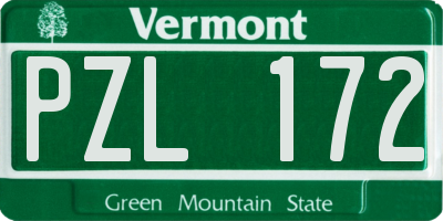 VT license plate PZL172