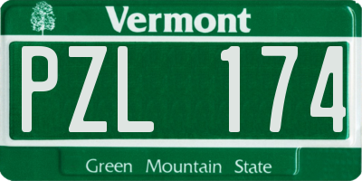 VT license plate PZL174