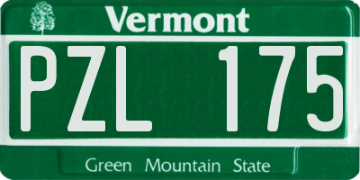 VT license plate PZL175