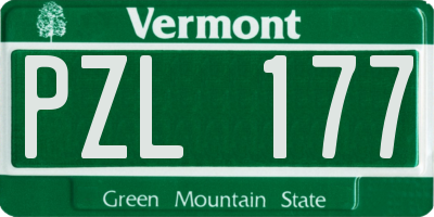 VT license plate PZL177