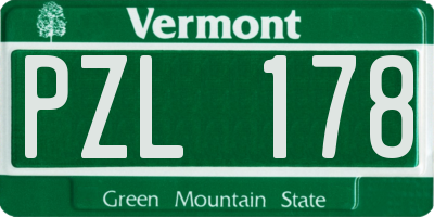 VT license plate PZL178