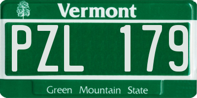 VT license plate PZL179