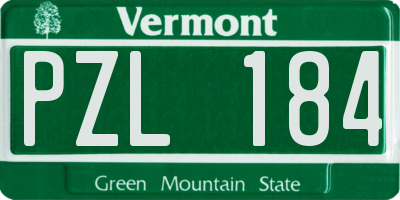 VT license plate PZL184