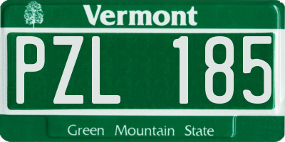 VT license plate PZL185