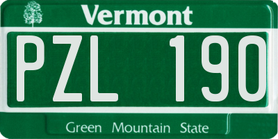 VT license plate PZL190