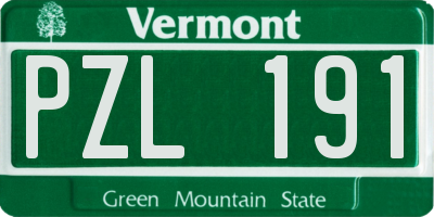 VT license plate PZL191