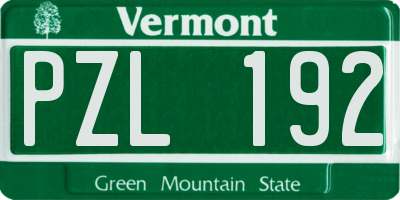 VT license plate PZL192