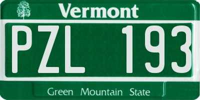 VT license plate PZL193