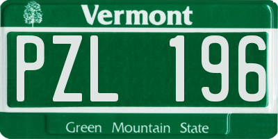 VT license plate PZL196
