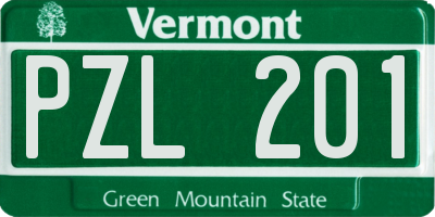 VT license plate PZL201