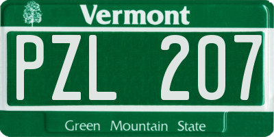 VT license plate PZL207