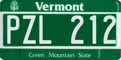 VT license plate PZL212
