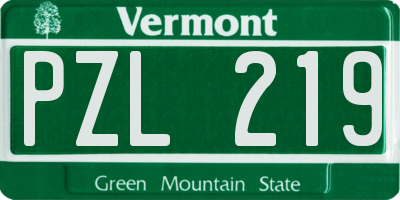 VT license plate PZL219