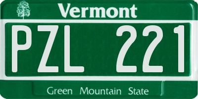 VT license plate PZL221