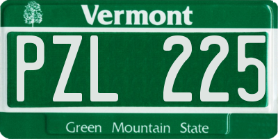 VT license plate PZL225