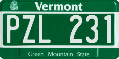 VT license plate PZL231